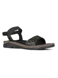 Inc.5 Womens Black Party Wear Solid Open Toe Flat Sandals