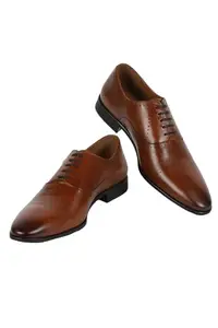 Louis Philippe Mens LPSCRGFL00145 Tan Formal Leather Oxford Shoes - 41 EU (LPSCRGFL00145)