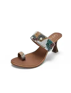 Catwalk Women Stylised Kitten Heels T-Straps 10425 (Multicolor-4)