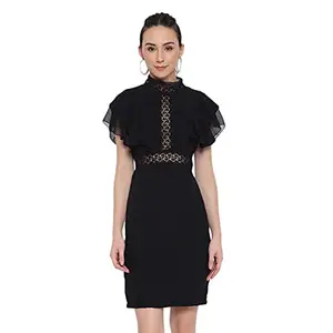 MARC LOUIS 2578 Black Sheath LACE Dress (Small)