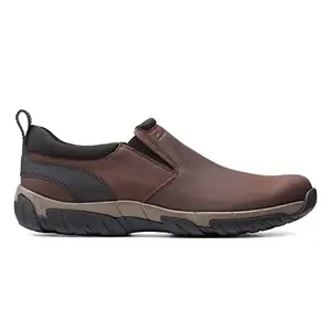 Clarks Men's Grove Step Brown Leather Slip On Shoes-6 UK (26153548