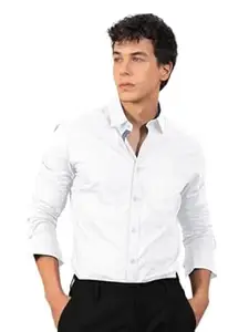 Pinkmint Combo Shirt for Men Cotton Spraed Collar Long Sleeve Formal Shirt (Pack of 2)