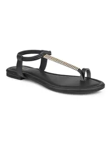 Inc.5 Women Black Solid One Toe Flats