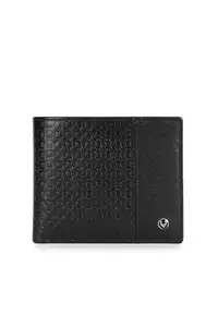 Allen Solly Men Black Textured Leather Wallet