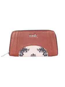ZOUK Arika Zipper Wallet for Women | Card Holder Wallet with 10 Card Slots, Coin Pouch & Cash Compartments | Purse for Women Stylish | Fits Phones up to 6.7” | Mughal Motif