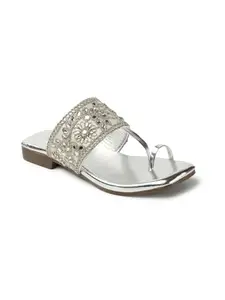 Iconics Women Sandal,Silver,UK-6