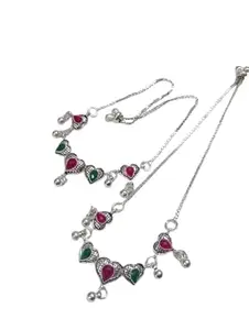 Wedding Anklet For Her,Valentines love Gift For Her, Brass Silver Plated Jewelry