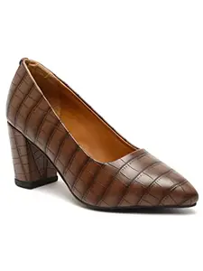 Bruno Manetti Women's Dark Tan Slipon Pointed Toe Back Close With Comfort Heels