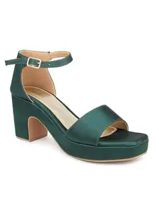 Inc.5 Women Green High-Top Platform with Buckles