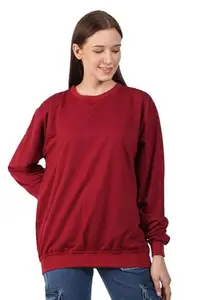 Amazon Brand - Nora Nico Womens Cotton Fleece Oversized Crew Neck Baggy Sweatshirt-Maroon, 2XL