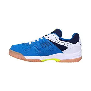 Nivia Gel Verdict Badminton Shoes for Kids (White/Navy Blue) UK-11