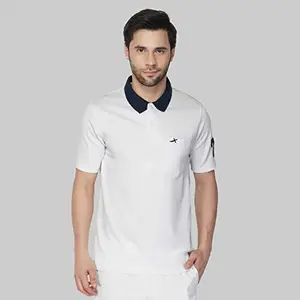 Vector X OMT108 Mens Polo Neck T-Shirt with Front Pocket (White)