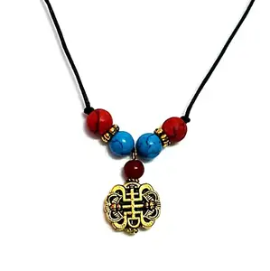 ASTROGHAR Tibten buddhist auspicious Double Happiness Symbol Lucky Charm pendant For Men And Women