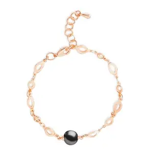 MINUTIAE Women's & Girl's Rose Gold-Plated Crystals Link Bracelet_MNT0370GRP_RG