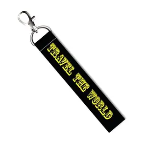 ISEE 360® Travel The World Lanyard Bag Tag with Swivel Lobster for Gift Luggage Bags Backpack Laptop Bags Boys Students Travelers L X H 5 X 0.8 INCH