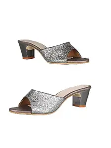WalkTrendy Womens Synthetic Grey Sandals With Heels - 6 UK (Wtwhs510_Grey_39)
