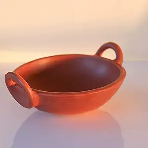 Earthen Kadai for Cooking, 1.8Liters (with Natural Firing Shade & Mirror Shine) price in India.