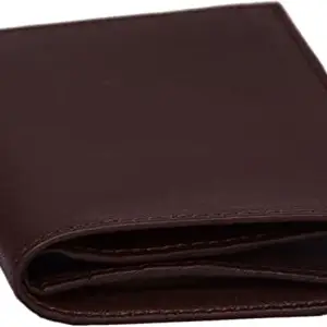 DN Luxurious Men & Women Brown Genuine Leather Wallet (8 Card Slots)