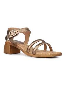 Inc.5 Womens Golden Solid Square Toe Buckle Closure Sandals