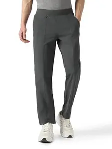 TECHNOSPORT Men's Solid Trackpants DURACOOL+ Quick Dry Regular Fit Mid Rise Drawstring Polyester for Gym Training Outdoor Wear Anti Odour