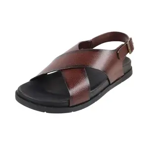 Metro Men Brown Synthetic Leather Sandal UK/10 EU/44 (18-240)