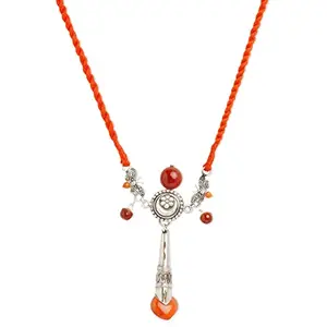 Ahilya Jewels 92.5 Sterling Silver Quirky Orange Oxidised Choker For Women And Girls