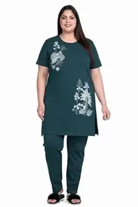 In Love Women's Plus Size Cotton Long-line Chest Print T-Shirt with Pocket
