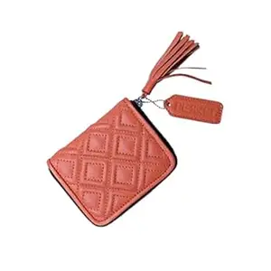 PERKED Eclipse Wallet from Made up of Leather for Women in Coral Color