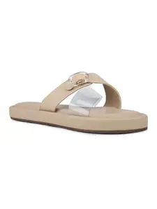 Inc.5 Womens Beige Casual Transparent Round Toe Casual Flats