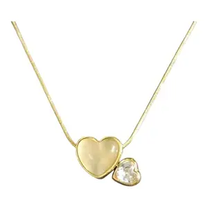 GARVH FASHION Gold Plated Dual Heart Pendant Necklace for Women & Girls | Stylish Chain for Women | Elegant Gift Item for Women
