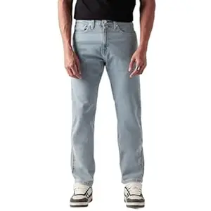 Levi's Men's 505 Light Indigo Straight Fit Mid-Rise Jeans