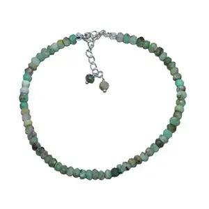 RRJEWELZ Chrysoprase, Stone Shape- rondelle, Stone Style- faceted, Stone Beads Size- 3-4mm, Bracelet length- 7inch, Stone Color- multi