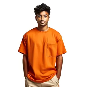 Lagifts Oversized Fit Men's Cotton T-Shirt | Round Neck | Solid Colors (Beige, Olive, Orange, Peach) | S-XL | Comfortable & Stylish | for Men's