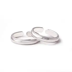 Milan Jewellers Womens 100% Pure Silver Toe Rings (Pure Chandi Bhichiya) (Style 5)