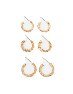 ACCESSORIZE LONDON MINI HOOP EARRINGS PACK OF 3 I PARTY WEAR