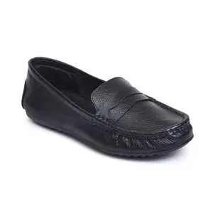 Zoom Shoes Premium Leather Comfortable Lightweight Bellies for Women with Rubber Sole Ideal for Casual Wear Black
