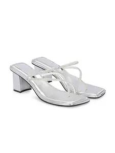 CLOG LONDON Women's Fashion Heels Sandals - Comfortable and Stylish Footwear for All Occasions-SILVER-39