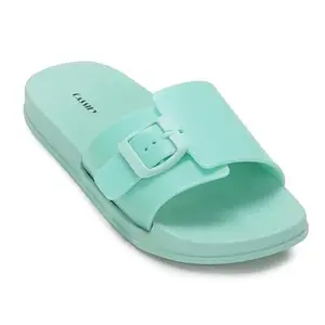 CASSIEY latest sliders for women, stylish flip flops, girls home slipper, womens flipflop footwear, fancy beach wear- Green