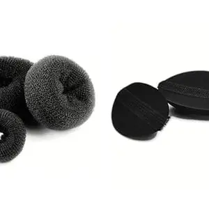 Manrav Hair Ovel Puff maker And Donut Bun maker small medium large Hair Volumizer Bun Combo of 5 Pcs (style4)
