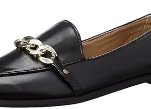 Allen Solly Women Black Solid Loafers with Link Detail