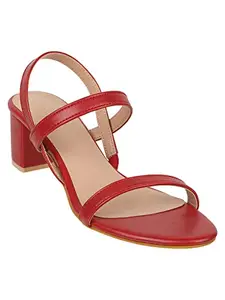 ICONICS Women's Heels, Red, 4