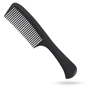Feelhigh Professional Black Detangling Wide Tooth Comb with Handle