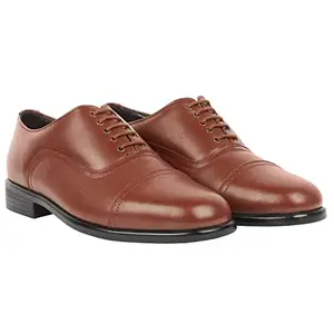 Awadh Police Uniform Lace Up Shoes Derby for Men Brown