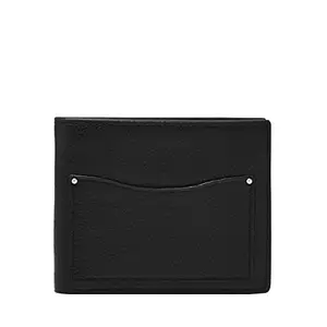 Fossil Men's Leather Slim Minimalist Bifold Front Pocket Wallet, Anderson Black, 4.5" L x 0.5" W x 3.5" H, Anderson Bifold