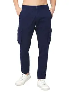 Highlander Men's Tapered Fit Cargo Trousers| Stylish & Comfortable for Casual, Travel & Active Wear | Trouser for Men | Men Trousersn