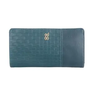 Baggit Women Blue Wallet Large Size | Ladies Stylish Purse Bag | Credit Card Money Holder