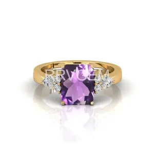 BALATANK amethyst ring 5.50 Carat Handcrafted Finger Ring With Beautifull Stone katela/jamuniya ring Gold Plated for unisex With Lab-Certified