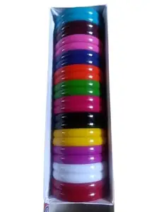 VR Fashion's Multicolors round plain Bangles for silk thread wrapped 10mm size(2 cut bangles) (2.4)