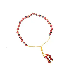 New Natural Red Chirmi Gunja Ratti Bracelet Band For Men And Women (Thread Brown)