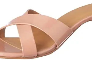 Carlton London Women's Nude Pink Heel Sandal-4 Kids UK (CLL-6575)